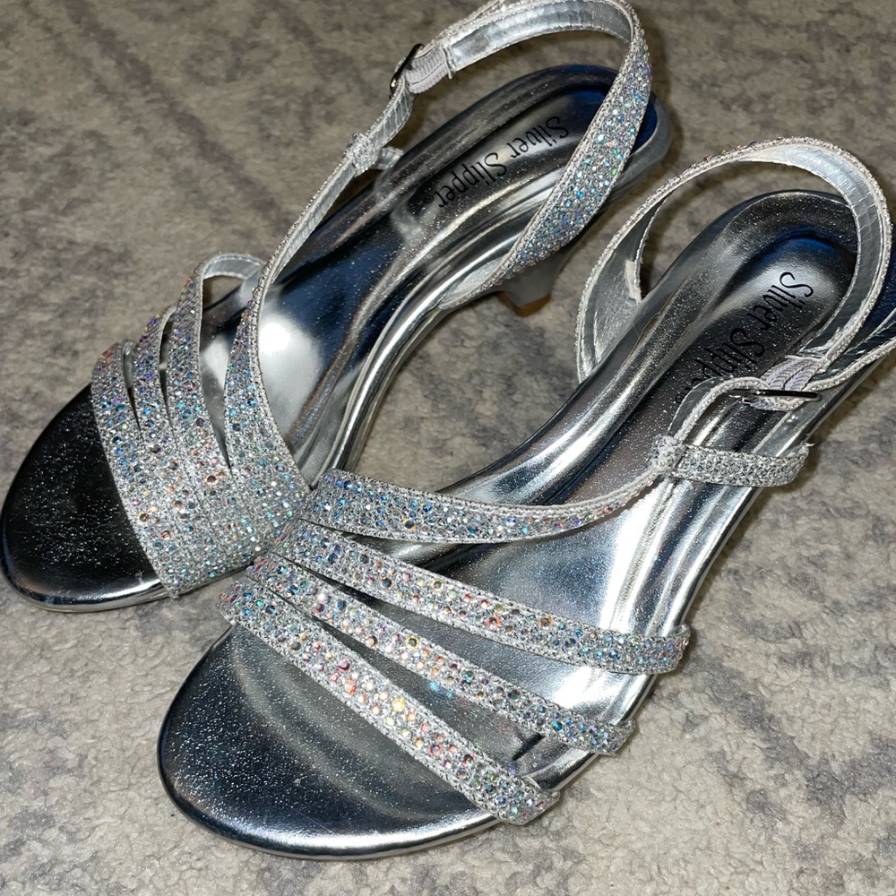 Silver dress shoes
